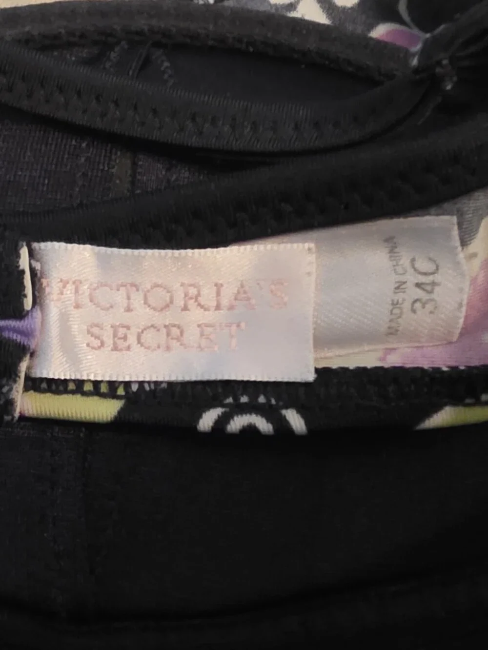 Victoria's Secret Bikini Top Black Multi Size 34C - Picture 14 of 15